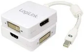 Adaptery i przejściówki - Logilink Adapter Mini DisplayPort do HDMI/DVI/DisplayPort 3w1 [CV0045 - miniaturka - grafika 1