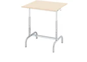 Meble do szkół i przedszkoli - AJ Biurko szkolne 182 srebrne brzoza laminat 343222 - miniaturka - grafika 1