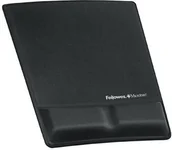 Podnóżki, podpórki, podkładki - Fellowes Podkładka żelowa pod mysz i nadgarstek Health-V Fabric czarna - pod mysz - miniaturka - grafika 1