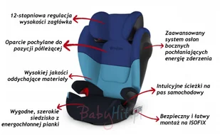Cybex Solution M Fix SL 15-36kg BLUE MOON - Foteliki samochodowe - miniaturka - grafika 3