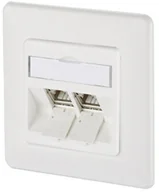 Gniazdka elektryczne - Metz Connect Gniazdo sieciowe Rodzaj montażu Podtynkowy Wkład z płytką centralną i ramką Connect 130B12D21002-E 130B12D21002-E CAT 6A 2 Porty czysty biały - miniaturka - grafika 1