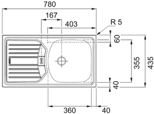 Franke Eurostar ETL 614 NOVA stal len 101.0368.953 - Zlewozmywaki - miniaturka - grafika 2