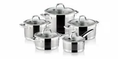 Zestawy garnków i patelni - Tescoma KOMPLET GARNKÓW ZE STALI NIERDZEWNEJ PRESIDENT Z POKRYWKAMI 10 ELEMENTÓW 780210.00 - miniaturka - grafika 1