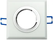 Oprawy, klosze i abażury - Superled Oprawa Oprawa LED halogenowa stała szklana kwadratowa biała OH27 3183 - miniaturka - grafika 1