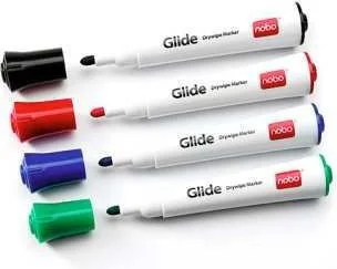 Nobo Markery GLIDE różne kolory 4 szt. 1902096 - Markery do tablic - miniaturka - grafika 5