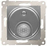Wyłączniki światła i elektryczne - Kontakt SIMON Łącznik z czujnikiem ruchu z przekaźnikiem 8(2) A, 230 V srebrny - miniaturka - grafika 1