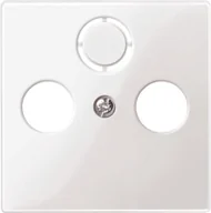 Klawisze i ramki - Merten Osłona centralna TV SAT M1 296719 polarna biel - miniaturka - grafika 1