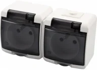 Gniazdka elektryczne - Düwi GNIAZDO Podwójne z uziemieniem IP44 Z KLAPKAMI DYMNYMI, HYDROLUXE - miniaturka - grafika 1