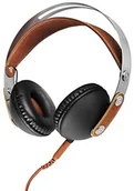 Słuchawki - Akai metalu i prawdziwej skóry, klasyczny on-ear Słuchawki, brązowy A58032BR - miniaturka - grafika 1