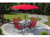 Meble ogrodowe - Patio Komplet mebli ogrodowych Bordeaux czerwony czarny czerwony - miniaturka - grafika 1