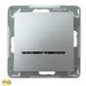 Wyłączniki światła i elektryczne - Ospel Impresja Modul Metalik Łącznik jednobiegunowy z podświetleniem ŁP-1YS/m/18 - miniaturka - grafika 1