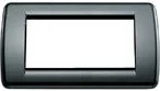 Klawisze i ramki - Vimar Ramka Round 4M technopolimer, czarny 16764.16 - miniaturka - grafika 1