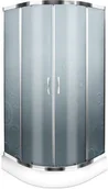 Kabiny prysznicowe - Durasan Parma Round Dark NK 80 80x80 szkło ciemne wzór koła + brodzik + syfon - miniaturka - grafika 1