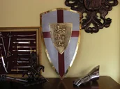 Repliki - akcesoria - Płatnerze hiszpańscy STALOWA TARCZA RYSZARDA LWIE SERCE - miniaturka - grafika 1