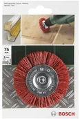 Materiały ścierne - Bosch Szczotki tarczowe do wiertarek drut nylonowy z korundowym materiałem ściernym K80 75 mm 75 mm Drut nylonowy trzonka 6 mm 2609256535 1 - miniaturka - grafika 1