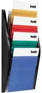 Półki i regały dla dzieci - Helit innovative Buroprodukte GmbH Półka scienna z 4 kieszeniami A4, czarna - miniaturka - grafika 1