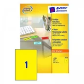 Etykiety do drukarek - Avery Zweckform Etykiety trwałe kolorowe 210 x 297 mm, 100 etykiet A4 żółte - miniaturka - grafika 1