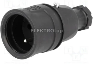 PCE Gniazdo kablowe przenośne gumowe 1-fazowe z bolcem 2410-sw - Gniazdka elektryczne - miniaturka - grafika 3