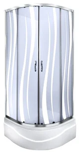 Durasan Parma Wave WK 90 90x90 szkło jasne wzór fala + brodzik + syfon - Kabiny prysznicowe Durasan Parma Wave WK 90 90x90 szkło jasne wzór fala + brodzik + syfon - Kabiny prysznicowe - miniaturka - grafika 1