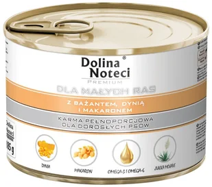 Dolina Noteci Dolina Noteci Premium Pies Mały Bażant dynia i makaron puszka 185g - Sucha karma dla kotów - miniaturka - grafika 4