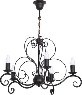 Luminex Lampa wisząca Mauro 5 x 60 W E14 czarny mat 5781 - Lampy sufitowe - miniaturka - grafika 2