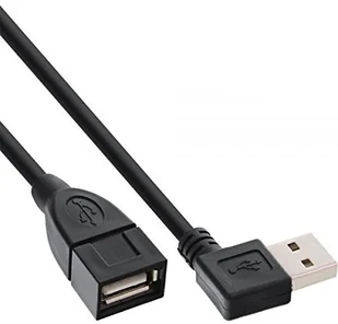 InLine Kabel USB Smart kątowy + odwracalny Typ A męski żeński czarny 0.2m 34602R - Kable USB - miniaturka - grafika 2
