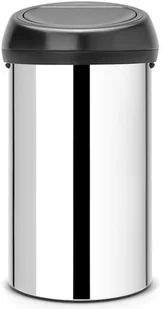 Brabantia Kosz na śmieci Touch Bin 60L Stal polerowana pokrywa czarna 402586 - Kosze na śmieci - miniaturka - grafika 2