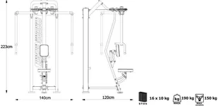 Marbo Sport Maszyna 2-w-1 na klatkę i plecy MP-U224 - Atlasy do ćwiczeń - miniaturka - grafika 10
