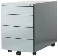 Inne meble biurowe - Unique Kontener RP-04S Srebrny 4 szuflady - miniaturka - grafika 1