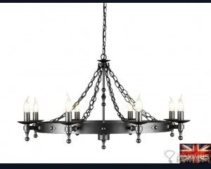 Elstead Lighting Żyrandol LAMPA wisząca WARWICK WR8 GR metalowa OPRAWA świecznikowa grafi - Lampy sufitowe - miniaturka - grafika 2