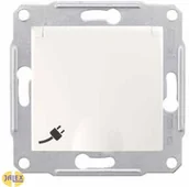Gniazdka elektryczne - Schneider SEDNA Gniazdo 2p+z z klapką SDN2800323 kremowe - miniaturka - grafika 1