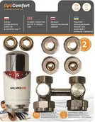 Akcesoria grzewcze - Idmar Zestaw przyłączeniowy prosty do grzejników typu V,głowica typ 408, nyple 3 - miniaturka - grafika 1