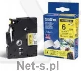 Taśmy do drukarek barwiące - Brother Taśma 6mm BLACK ON YELLOW FLEXIBLE ID (TZEFX611) - miniaturka - grafika 1