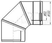 Piece i kotły grzewcze - Spiroflex Kolano dwuścienne  45 st. białe - miniaturka - grafika 1