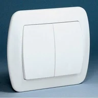 Wyłączniki światła i elektryczne - Kontakt Simon - Akord - Łącznik świecznikowy z ramką podświetlany biały AW5L/11 - miniaturka - grafika 1