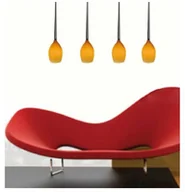 Lampy sufitowe - Azzardo Lampa wisząca IZZA 4 Amber MD1288B-4AM - miniaturka - grafika 1