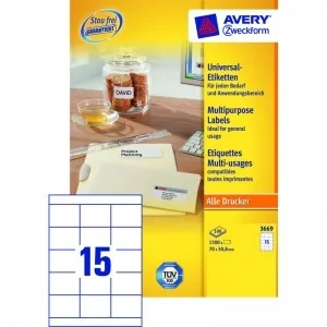 Avery Etykiety uniwersalne Zweckform trwałe 70 x 50,8 mm, 1500 etykiet - Etykiety do drukarek Avery Etykiety uniwersalne Zweckform trwałe 70 x 50,8 mm, 1500 etykiet - Etykiety do drukarek - miniaturka - grafika 1