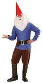 Stroje karnawałowe - Widmann 01344 - Erwachsenenkostüm Zwerg, Jacke, Hose, Gürtel mit Tasche, Schuhberzieher, Hut mit Ohren, Augenbrauen und Bart, blau - miniaturka - grafika 1