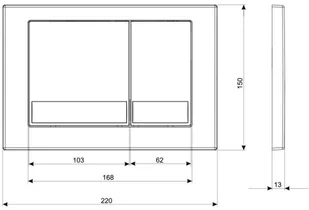 Przycisk WC chrom połysk Combi - Stelaże i zestawy podtynkowe do WC - miniaturka - grafika 2