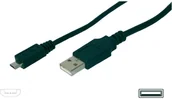 Kable USB - Digitus Kabel USB 2.0 AK-300110-010-S [1x Złącze męskie USB 2.0 A 1x Złącze męskie micro-USB 2.0 B] 1 m czarny - miniaturka - grafika 1
