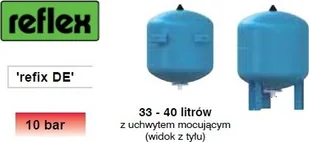 Reflex DE 33 stojące Naczynie przeponowe do instalacji c.o.i systemów chłodniczy - Zasobniki i wymienniki - miniaturka - grafika 2