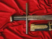 Repliki - broń - Płatnerze hiszpańscy SZABLA POLSKA STEFANA BATOREGO Z POCHWĄ 1:1 OKOŁO 1560r. - miniaturka - grafika 1