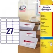 Etykiety do drukarek - Avery Etykiety adresowe 63,5 x 29,6 mm, 675 etykiet - miniaturka - grafika 1