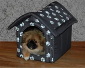 Legowiska dla psów - Hobbydog Buda - Szara w łapki - Rozmiar 2 - miniaturka - grafika 1