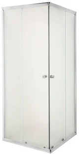 Invena Parla Kabina prysznicowa kwadratowa 80x80x180 cm drzwi przesuwne, profile chrom, szkło mrożone AK-48-181-O - Kabiny prysznicowe - miniaturka - grafika 3