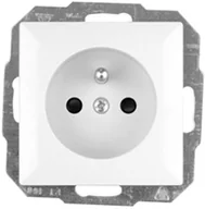 Gniazdka elektryczne - Abex Gniazdko Perła pojedyncze z uziemieniem biała - miniaturka - grafika 1