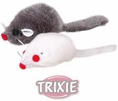 Legowiska dla kotów - Trixie Myszki szara i biała z Legowiskoimiętką grzechoczące 5cm opakowanie 2szt. [TX-4 - miniaturka - grafika 1