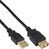 Kable USB - InLine 34605S typu A wtyczka styki złota próby USB 2.0 Verlängerungskabel (5 m) Czarny - miniaturka - grafika 1