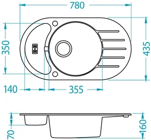 Alveus NIAGARA 50 BIAŁY 1125011 - Zlewozmywaki - miniaturka - grafika 2