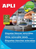 Etykiety do drukarek - Apli Etykiety usuwalne 646x338 mm prostokątne białe - miniaturka - grafika 1